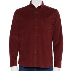 Sonoma Goods for Life Corduroy Long Sleeve Perfect Length Button Down Shirt